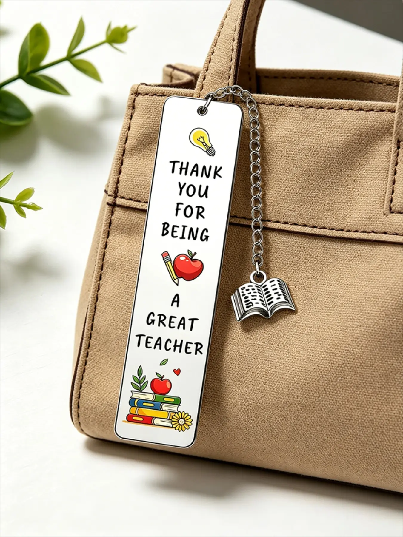 Graduation Season Teacher Appreciation Bookmark Gift, Engraved 'thank You for Being a Great Teacher,' Perfect for Reading Lovers