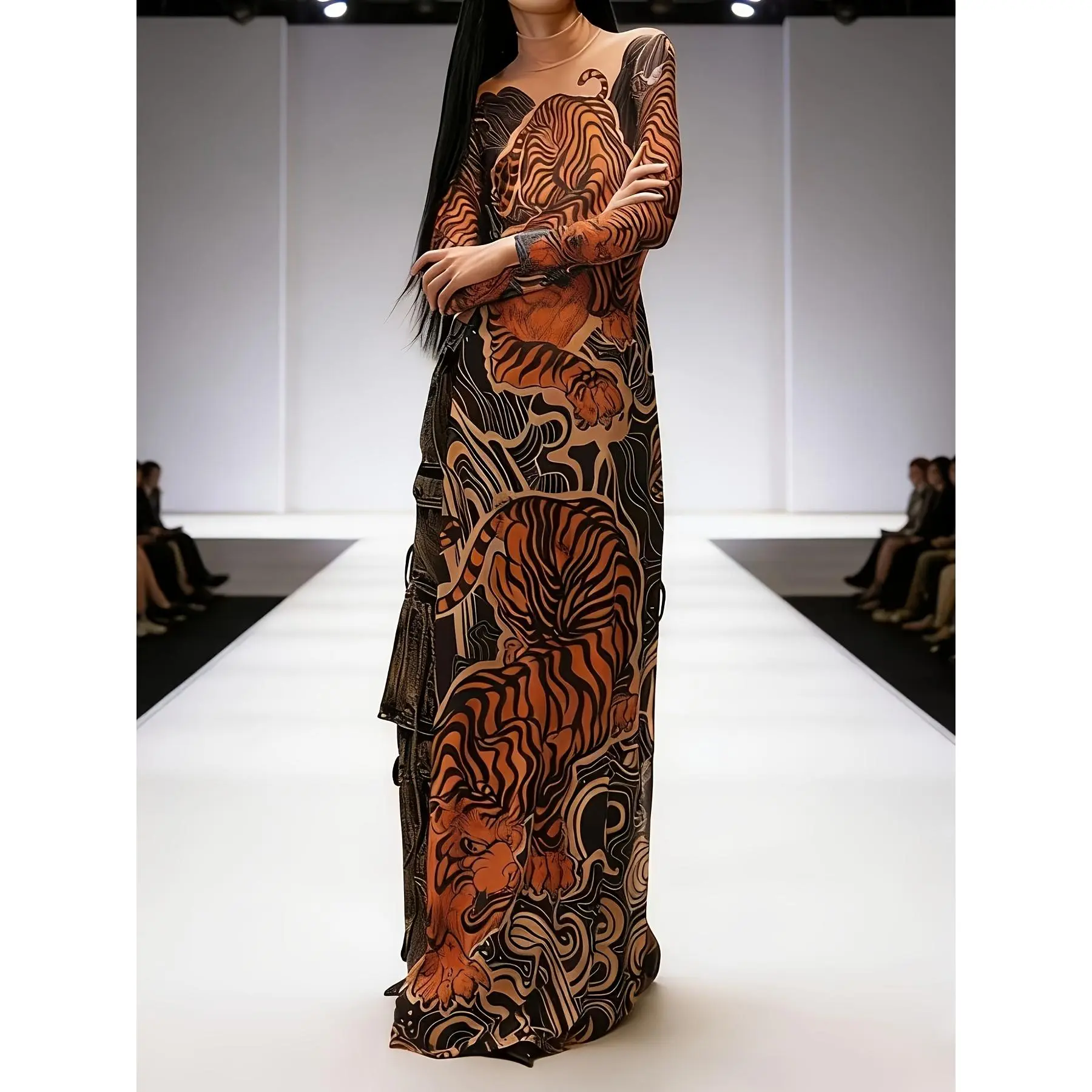Women'S Carnival Costume Valentine'S Day Dress, Y2K Playful Dress, High Thigh-Slit Design with Print for Chic Outfit