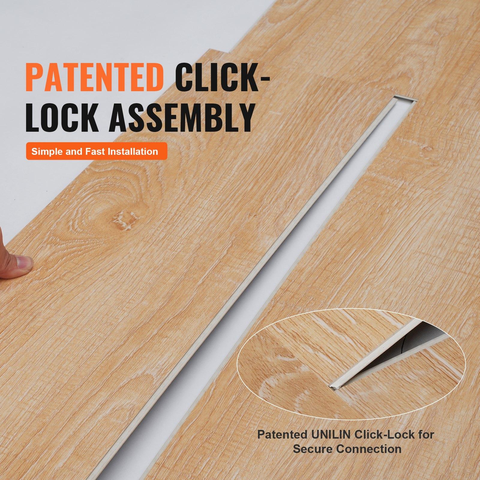 VEVOR Interlocking Vinyl Floor Tiles 48 x 7.3 inch, 10 Tiles 5.5mm Thick Snap Together, Natural Wood Grain DIY Flooring for Kitchen, Dining Room, Bedrooms & Bathrooms, Easy for Home Decor VEVOR Interlocking Vinyl Floor Tiles 48 x 7.3 inch, 10 Tiles 5.5mm Thick Snap Together, Natural Wood Grain DIY Flooring for Kitchen, Dining Room, Bedrooms & Bathrooms, Easy for Home Decor