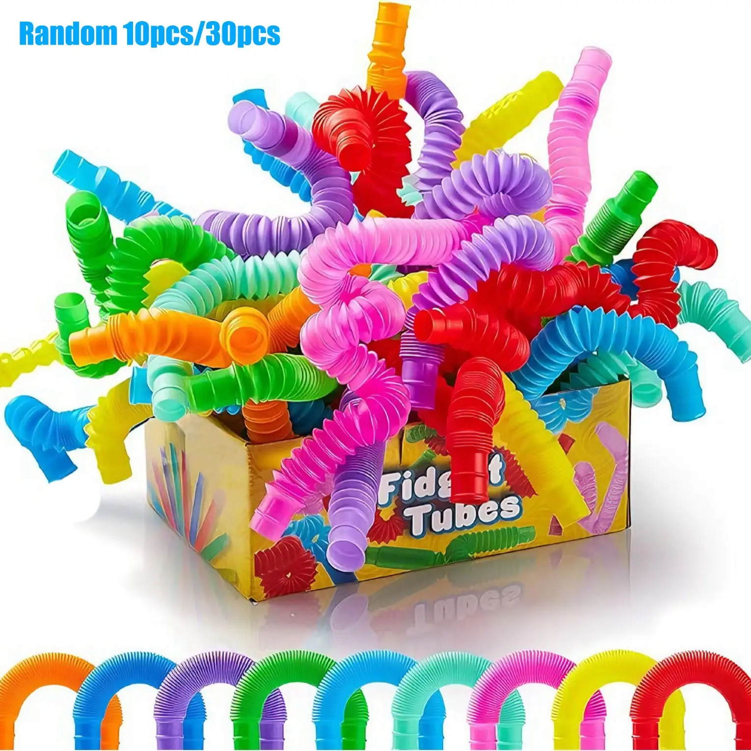 Colorful Telescopic Wave Pipe Gift, Pop Tube Sensory Stress Relief, Connectable Stretch Party Activity Small Gift, Sensory Play Fidget