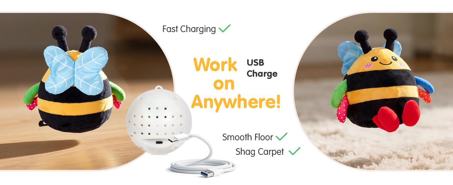 Baby Toy for 6 + 12 18 Months – Crawling Musical Dancing Bouncing Learning Bee Plush, Interactive Tummy Time Toy for 1 2 3 Year Old Boys Girls Baby Easter Basket Stuffers Baby Toy for 6 + 12 18 Months – Crawling Musical Dancing Bouncing Learning Bee Plush, Interactive Tummy Time Toy for 1 2 3 Year Old Boys Girls Baby Easter Basket Stuffers