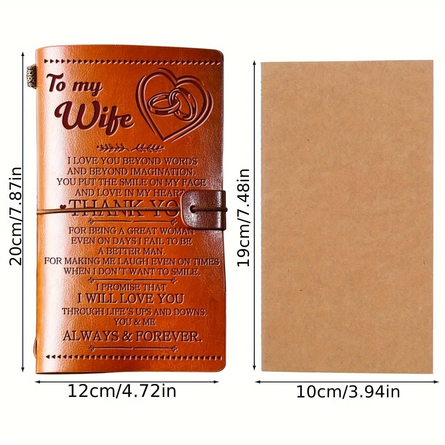 1pc A gift from the husband to his wife, an artificial leather diary for his wife, 140 pages, a diary that his wife can fill in for writing, a wedding Christmas gift for the anniversary of the couple, a romantic gift for her