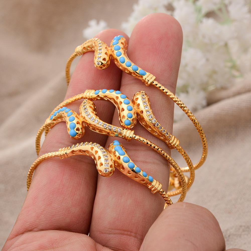 4pcs Baby Bangles Heart  Dubai Gold Color Bangles Kids Bracelet Luxury Bracelet Dubai Bangles Child Jewelry Birthday Present