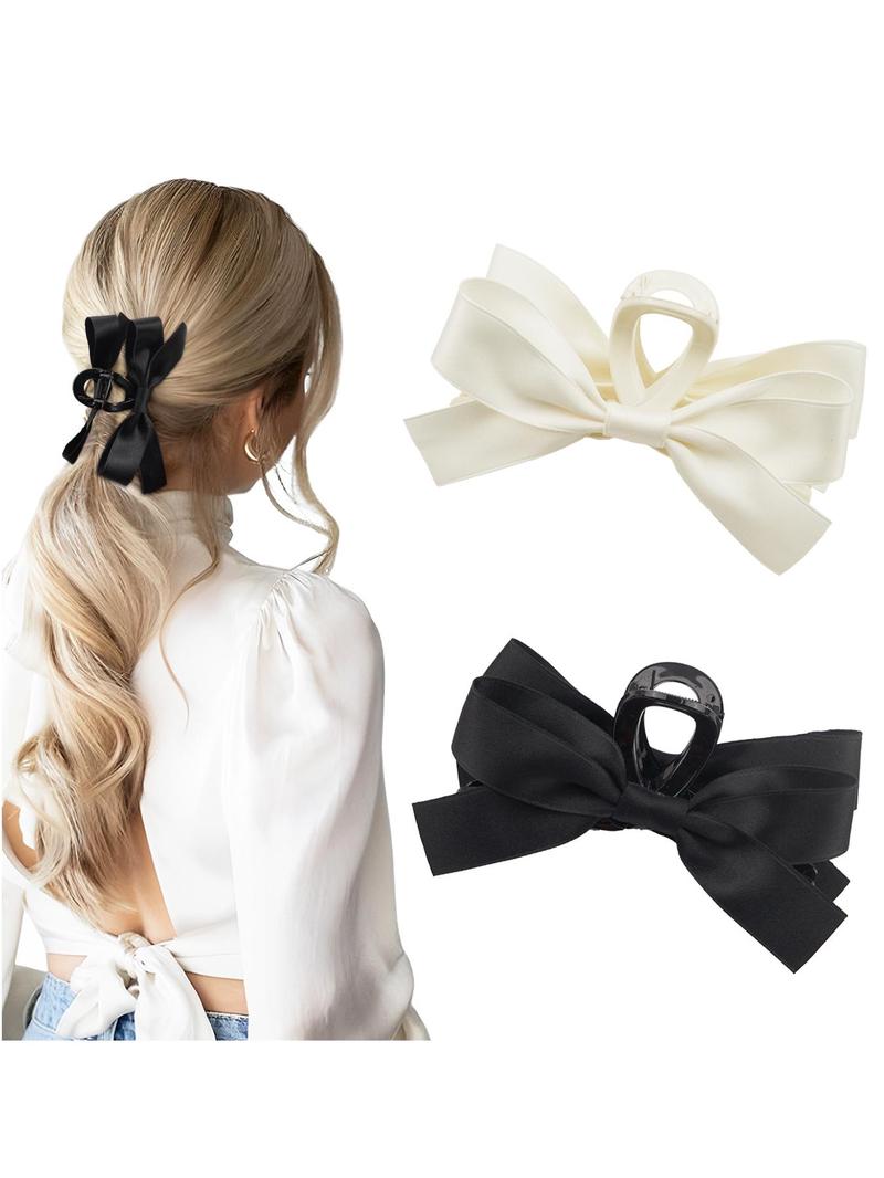 Simple Plain Bowknot Design Hair Claw Clips As Gift, Casual Versatile Large Hair Accessories for Women, Girl's Temperament All-match Hair Accessories