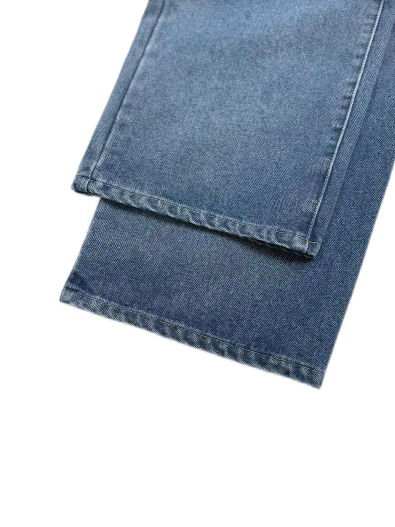 Women's Elastic Waist Denim Jeans with Pockets and Buttons, Casual Basic Fashion Comfortable Trousers for All Seasons, Perfect for Any Occasionstacked pants Womenswear