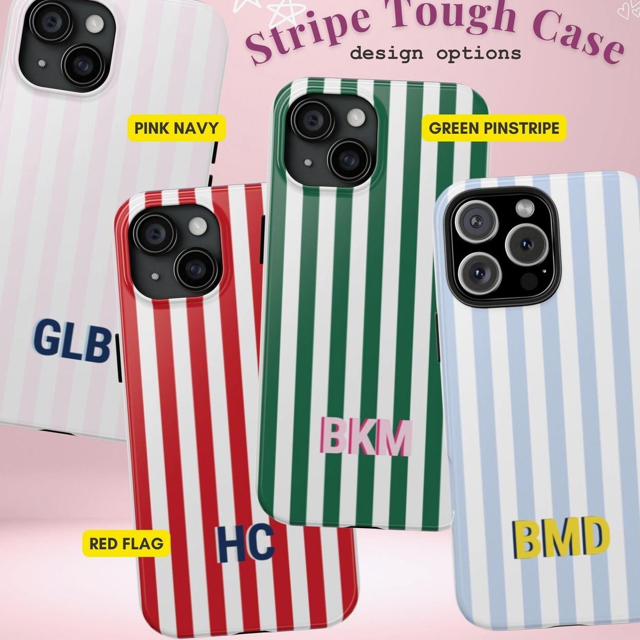 Monogram Initials Case for Smart Phone, Shadow Monogram Tough Phone Case with Initial Bridesmaid Gift Shockproof Protector