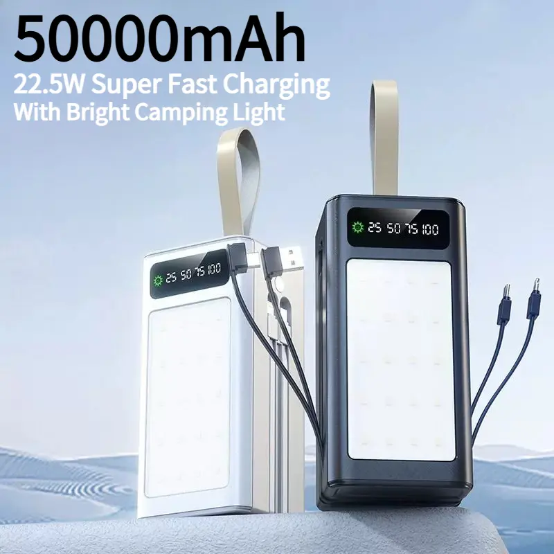 50000mAh Power Bank PD22.5W Fast Charging with LED Flashlight for ...