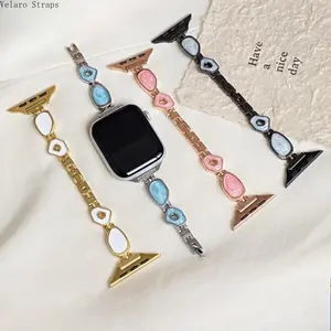 Gold-Plated Epoxy Metal Apple Watch Band, Elegant Bracelet Strap Compatible with Series 1–11, Ultra & SE (38–49mm)