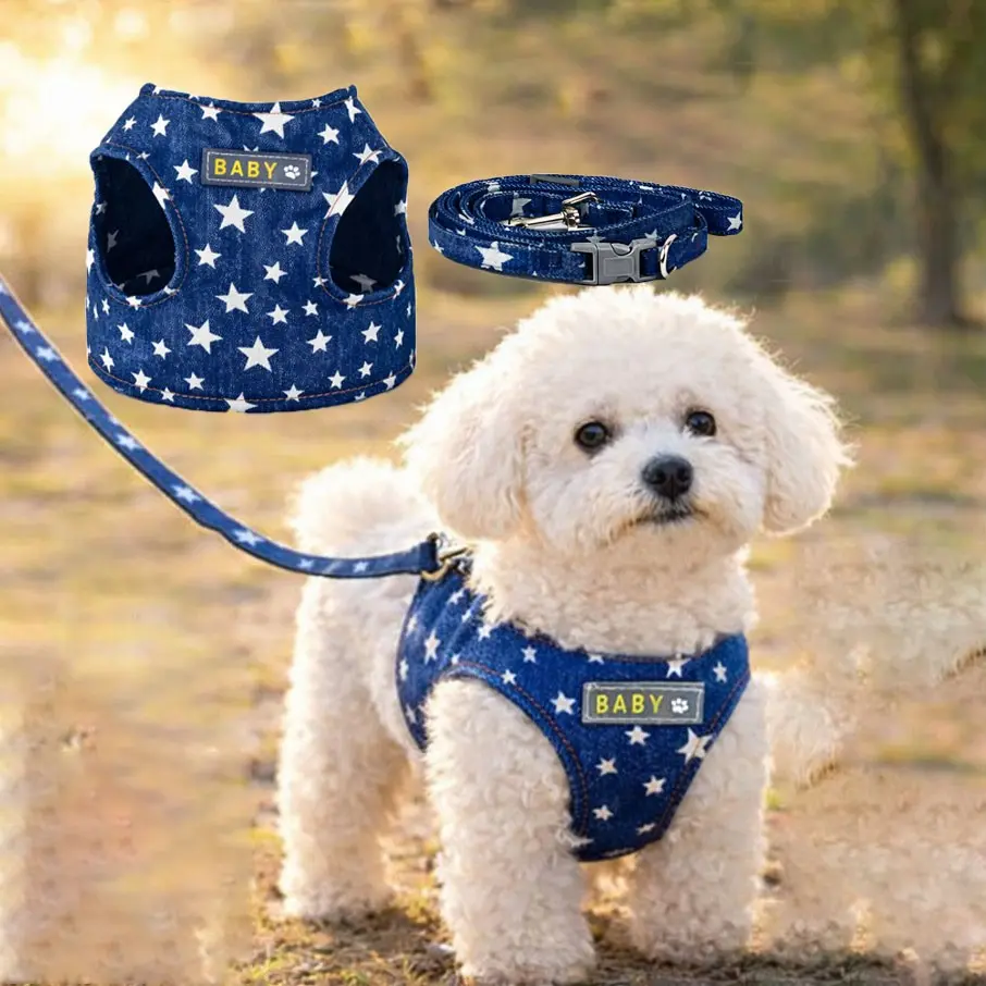 1pcs Dog Tshirts for Small Dogs, Soft Breathable 100% Cotton Denim Dog Vest with D-Ring & Cute Bear Daisy Print Dog Shirts for Small Dogs Girl Boy, Puppy Clothes Outfits for Chihuahua Yorkie Shih Tzu