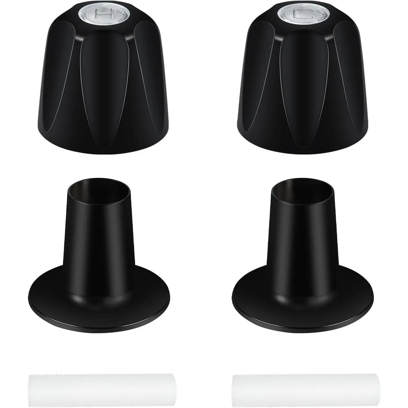 Matte Black 2 Piece Shower Handle Replacement, Compatible with Verve Tub Shower Faucet Handles, 12 Point Broach Shower Knobs, Hot/Cold/Diverter Handles with Flange Base (2)