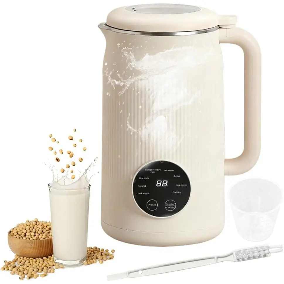 8 in 1 Nut Milk Maker Machine, 42 OZ(1.2L) Soy Milk Maker with 10 Blades, Plant-Based, Oat, Soy, and Dairy Free Beverage, Almond Milk Maker with LED Touch Screen, 18 Hours Timer, Auto-clean
