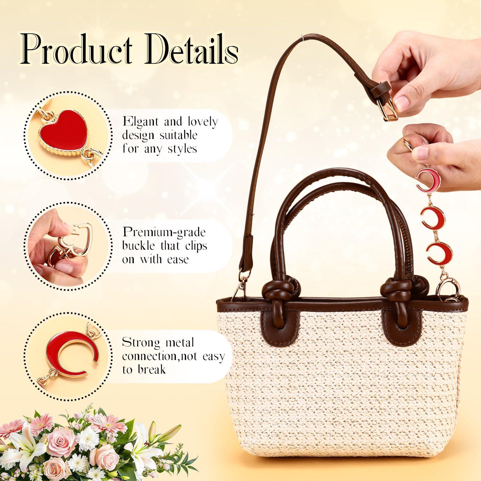 5 Pcs Bag Extender Chain Gold Pearl Purse Chain Ribbon Bow Keychain Extender Bag Strap Purse Charms Accessories for Handbag Y2K Aesthetic Bag Accessories Bag Charm Keychain Accessory Gifts for Women keychains for women