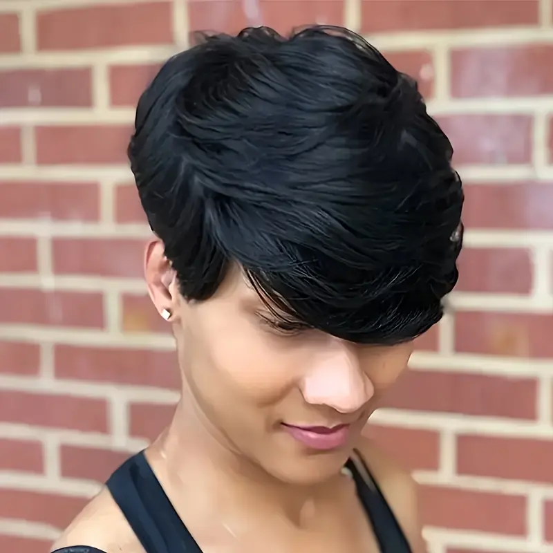 2025 Wholesale Fashion Elegant Short Pixie Cut Wig with Bang  display picture 1
