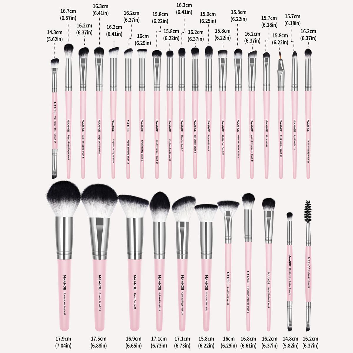 Makeup Brush Set with Pouch, Cosmetic Brush Set, Brush Makeup Kit, 30pcs Versatile Soft Makeup Brushes, Face Makeup Brushes for Foundation, Powder, Concealers, Eye Shadows, Brushes with Soft Bristles for Beginners