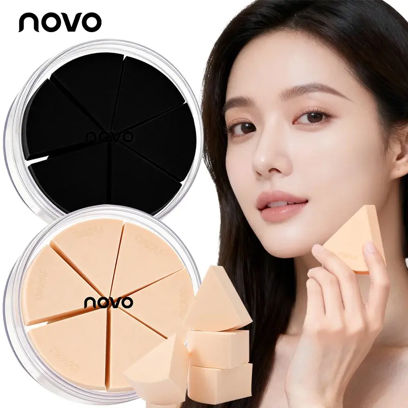 6-Pack Triangle Makeup Sponge Set with Storage Box, Makeup Blender, Soft Powder-Resistant Sponges, Ideal for Foundation, Cream, Loose Powder, Nail Art, Body Painting, Art Creation
