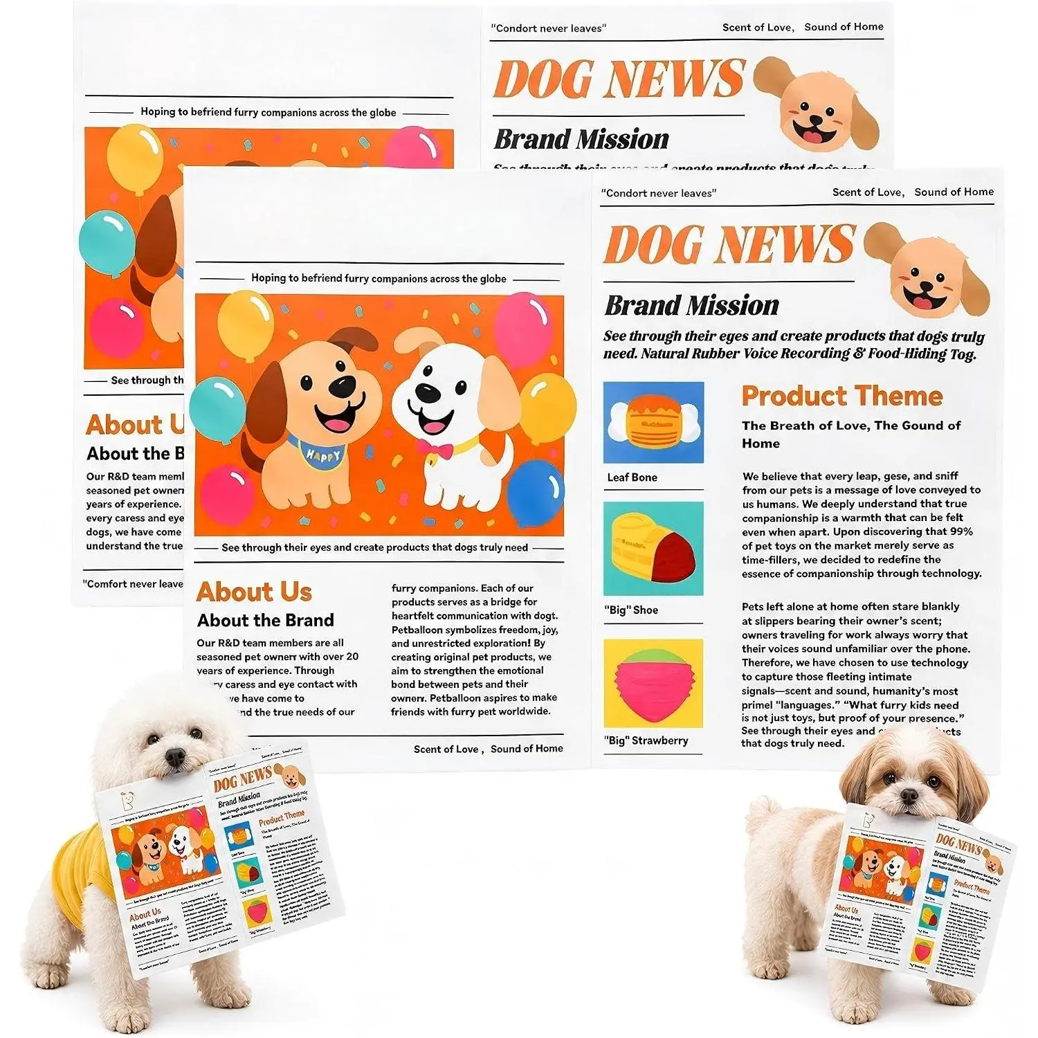 Durable Newspaper Crinkle Balloon Pet Toy for Small-Medium Dogs - Interactive Tough Chewer, Boredom Relief, Teeth Cleaning, Safe, Non-Toxic, Washable, Quick-Dry Pet Accessory