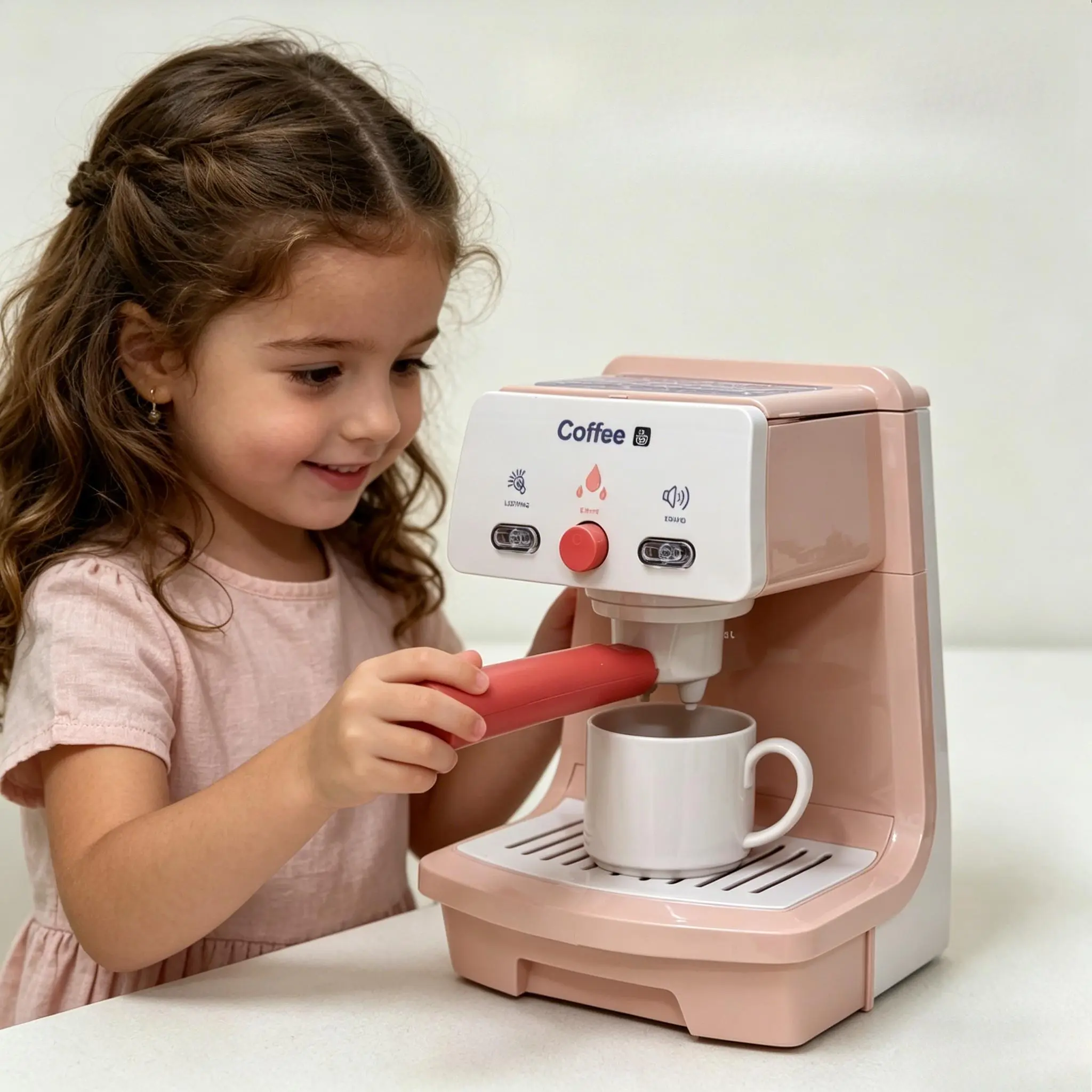Pretend Play Coffee Machine Toy Set - Unisex Light & Sound Interactive Pretend Playset for Toddlers, Supports Children Development, Ideal for Holidays, Birthday Gifts