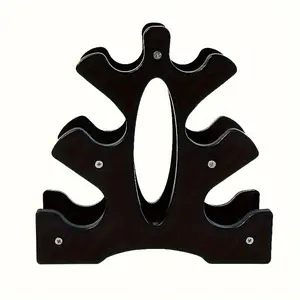 Black ABS three-layer dumbbell rack, suitable for finishing weight at home and gym, compact A design, can place six dumbbells on each side