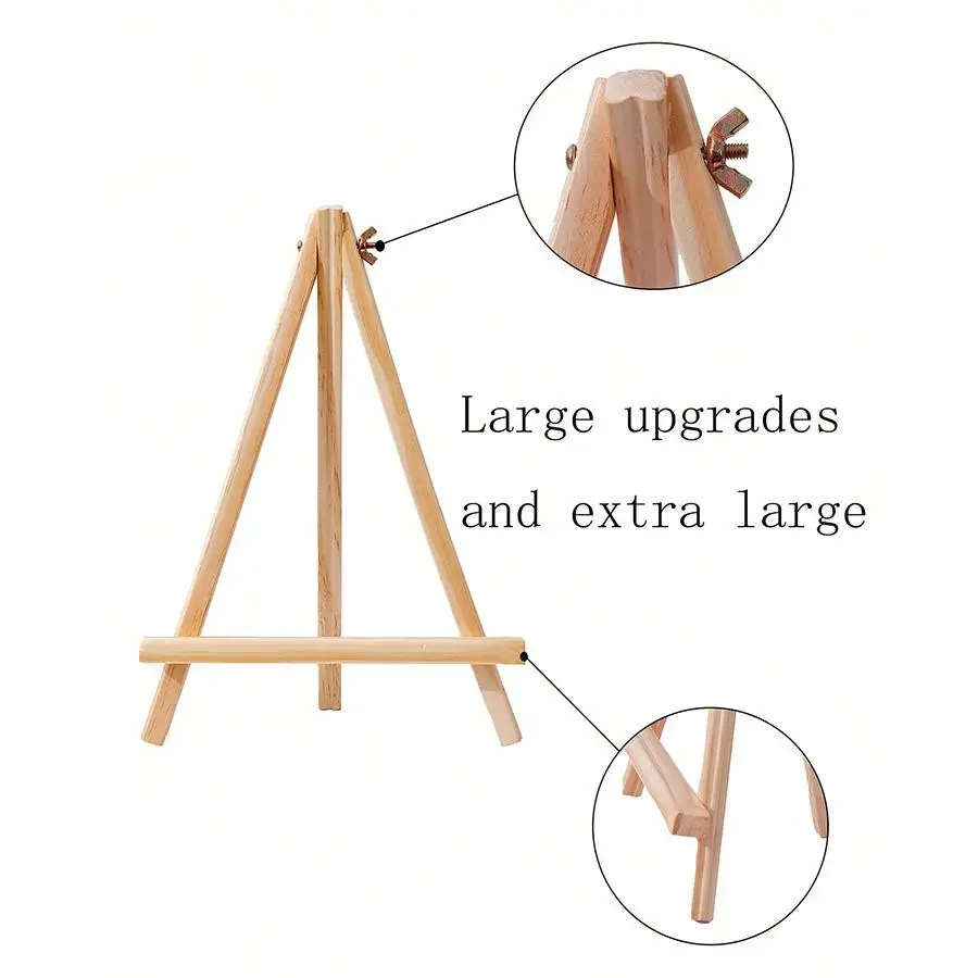 Portable Wooden Tripod Easel Stand, Adult Artist Painting Display Rack, Small Show Case for Photos and Artworks