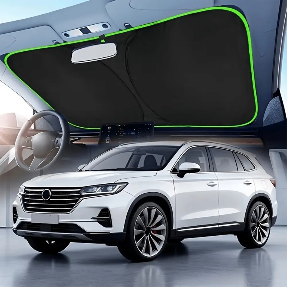 New Foldable Car Windshield Sun Shade, Front Windshield Heat Insulation Sun Visor, Easy to Install & Store, High-Efficiency Heat Insulation Material Blocks Harsh Sunlight to Keep Vehicle Interior Cool, Windshield Sunshade