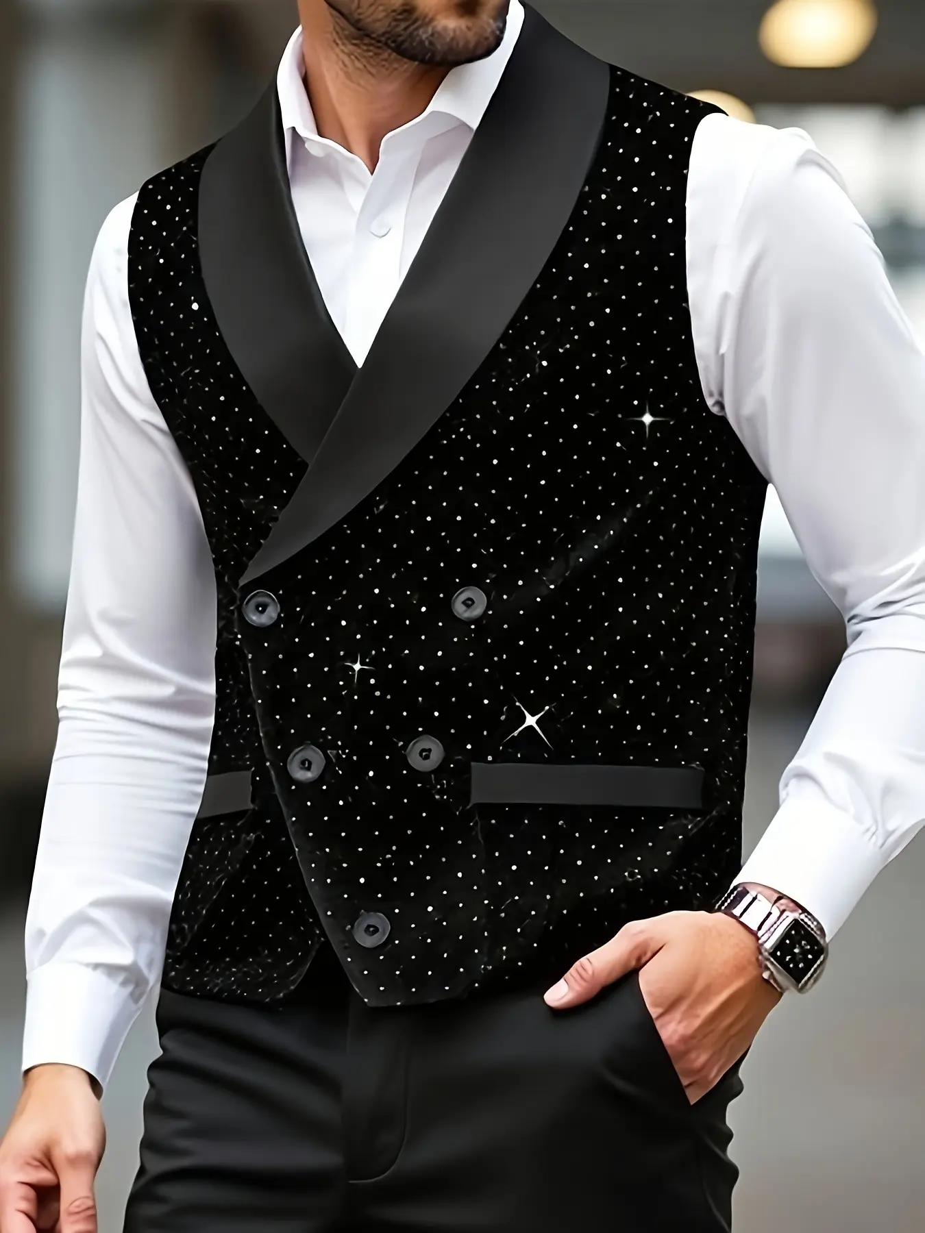 2026 New Men's Suit Vest, Professional Commuter Sleeveless Gilet, Stylish Business Attire, Modern Office Wear, Trendy Menswear