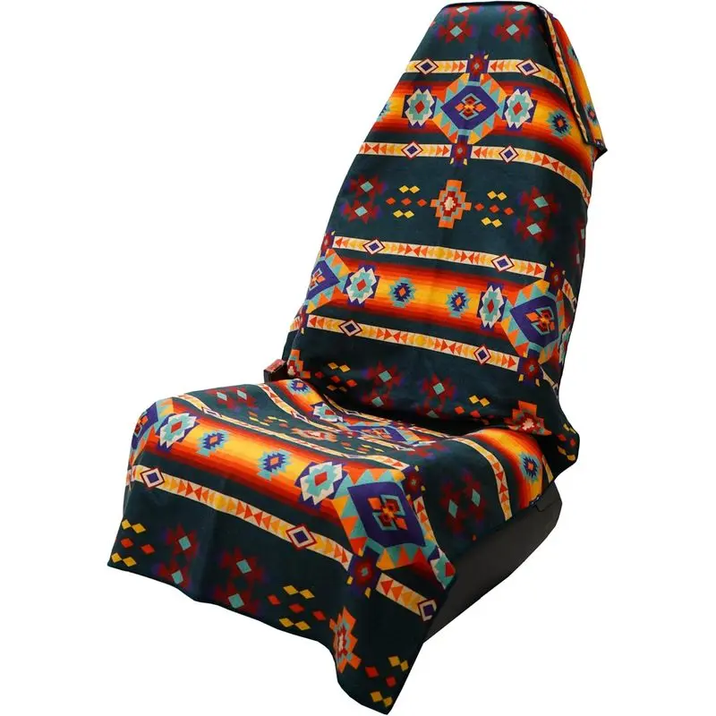 Sprints Athletic Running Towel, Full-Sized, Car Seat Cover - Performance Microfiber (Aztec Artisans & Chocolate Currency)