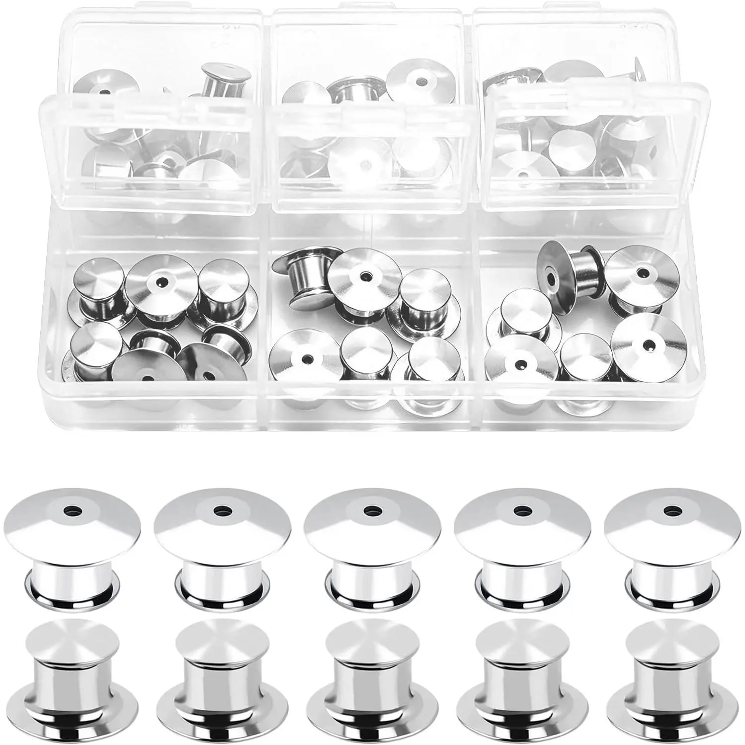 40 count Locking Pin Backs,Locking Clasp for Brooches,Badges and Pins