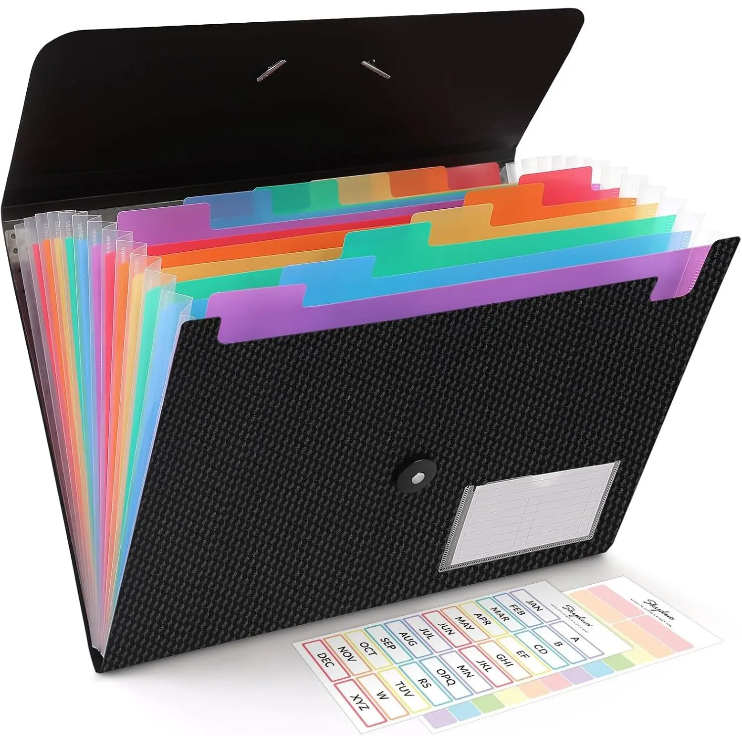 Expanding File Folder, Accordion File Organizer with 13 Pockets for A4/Letter Sized Paper, Accordion Folder with Labels - Document Receipt Organizer for Office, School,