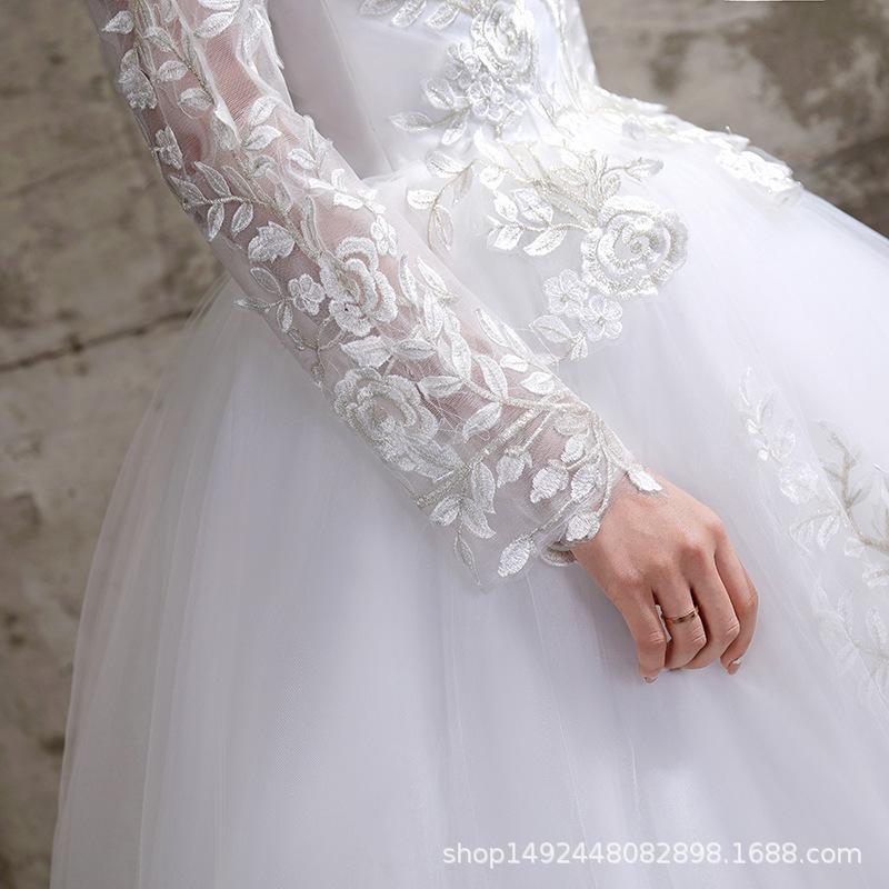 Bride sleeves, wedding dresses for weddings, slim fit, plus size, minimalist, Huqiu