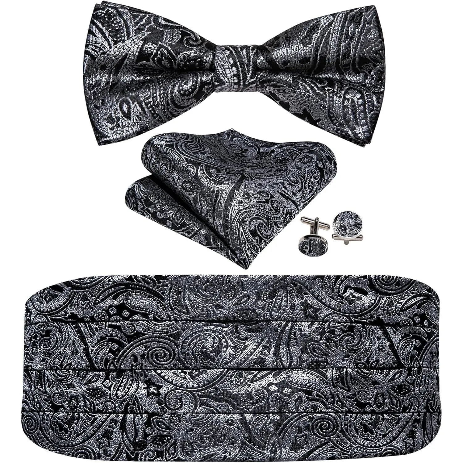 Black Grey Paisley a