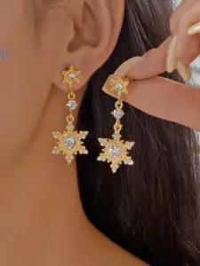 New Christmas Zircon Snowflake Earrings, Fashion Creative Pearl Drop Studs, Wholesale, High Quality, Positive Reviews