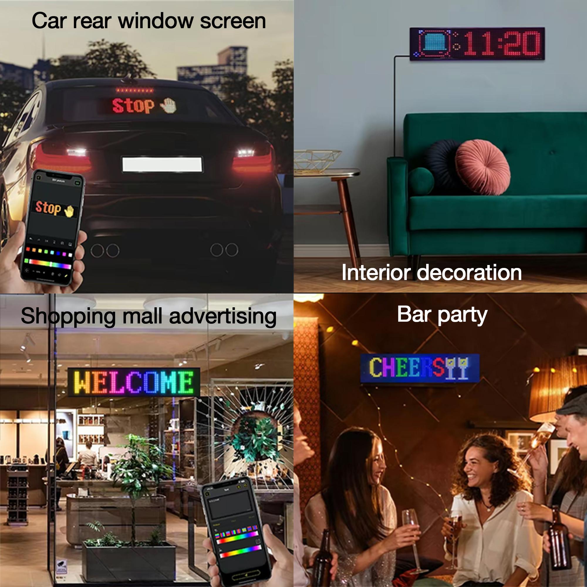 Eye Pattern LED Display Screen, 1 Set USB Powered LED Dynamic Matrix Panel, APP & Remote Control LED Display Screen for DIY Custom Text Animation, Led Car Ambient Light
