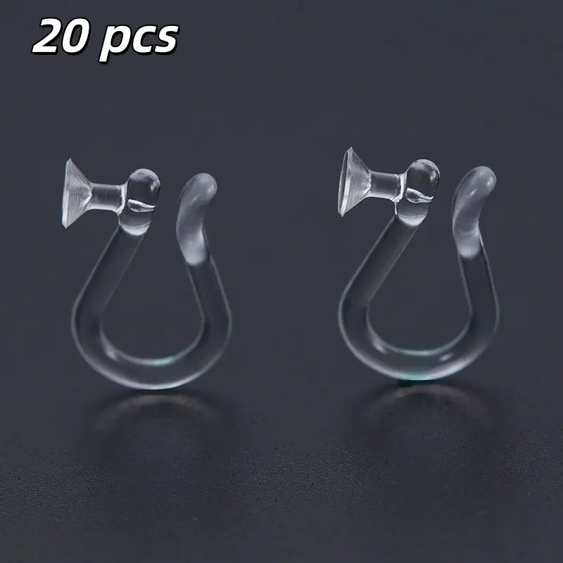 20-Piece Ear Piercing Correction Kit, Plastic Earlobe Corrector, Clip-On Earring Holder, Suitable for All Earrings Types