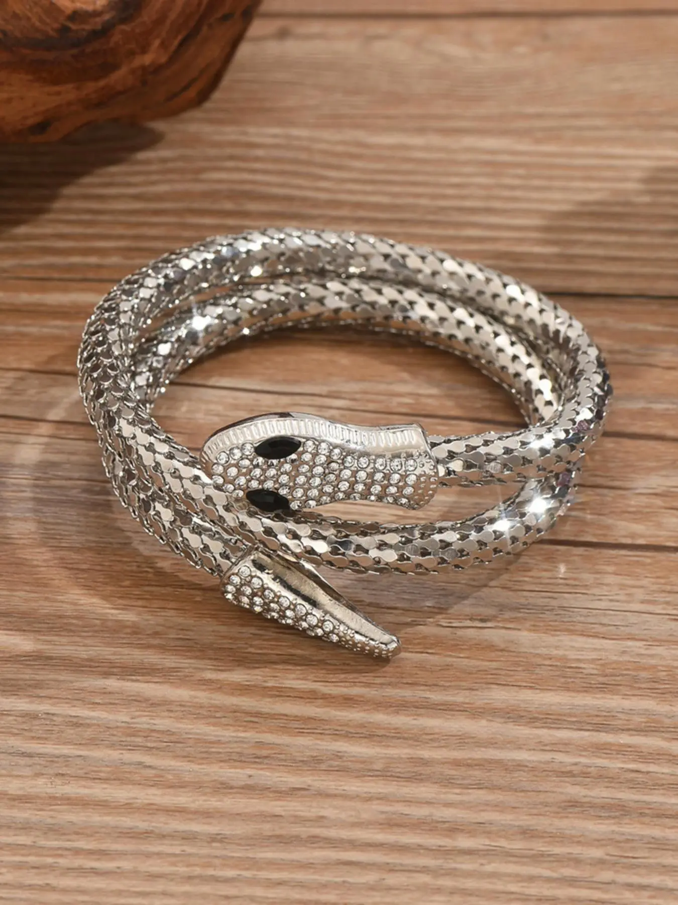 Snake Skin Print Cuff Bangle, Fashionable Jewelry for Women & Men, Trendy All-match & Exquisite Jewelry for Birthday Gift