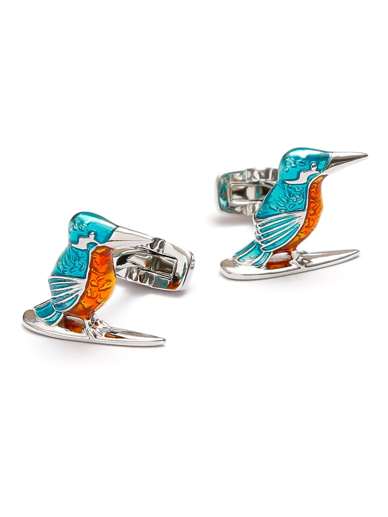Cute Bird Design Brass Sleeve Buttons, Cufflinks, Unisex Gift Set, Elegant Style, Suitable for All Seasons, Perfect for Business Events