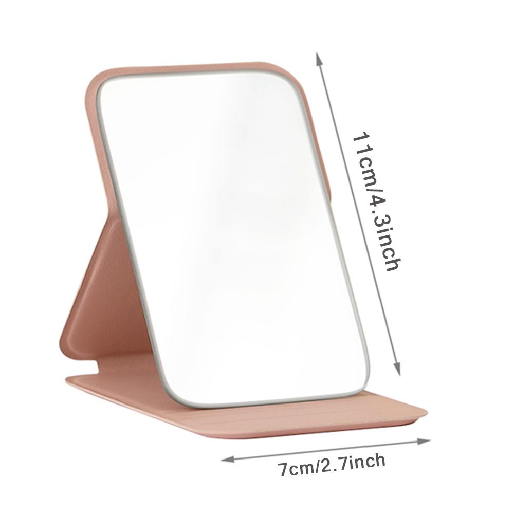 Compact Portable Pocket Makeup Mirror, Rectangular Design, Floral Letter Pattern, Ideal for Travel & Daily Use