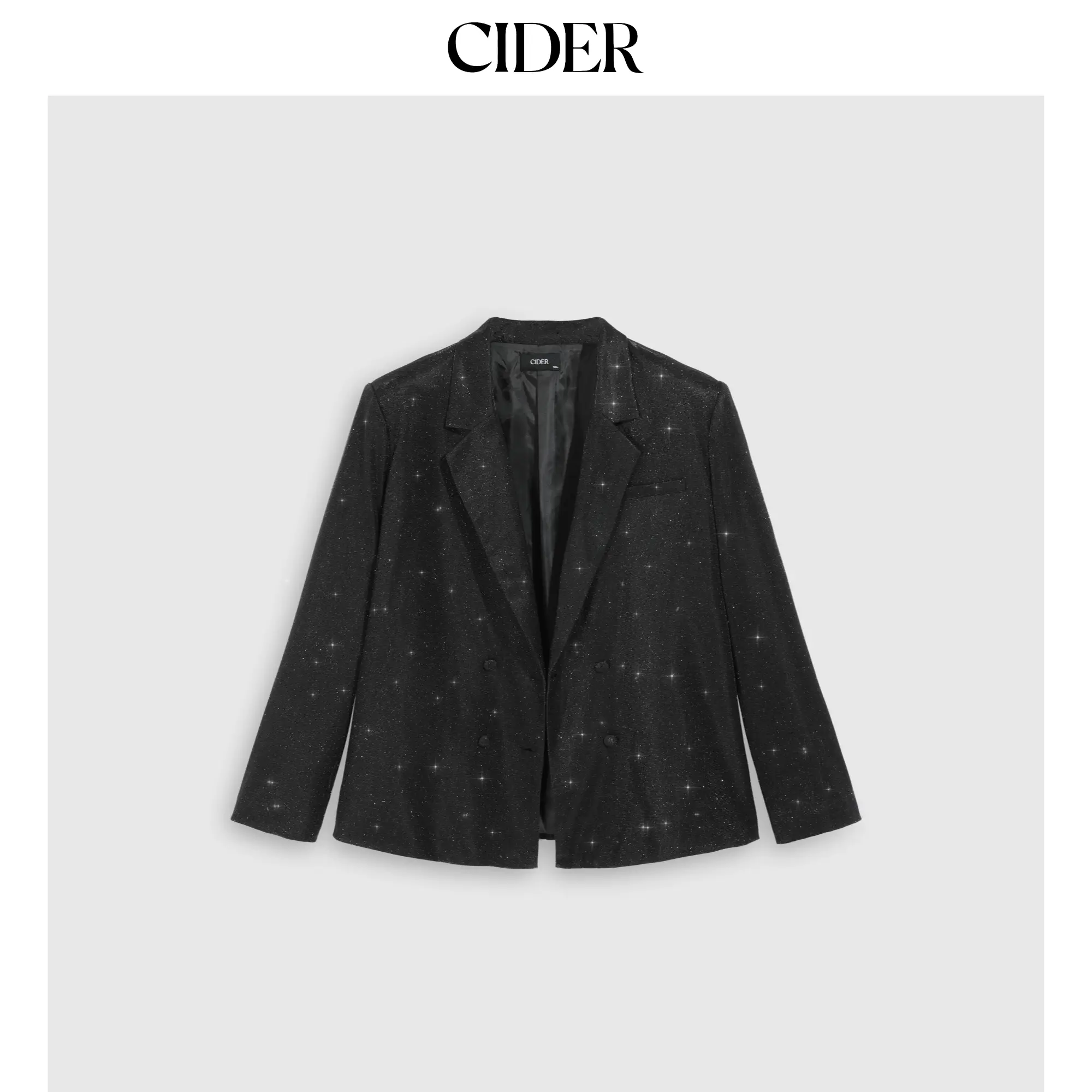 Cider [2 colors, size 2-26] Glitter Notched Collar Oversized Blazer Curve & Plus SummerFinds