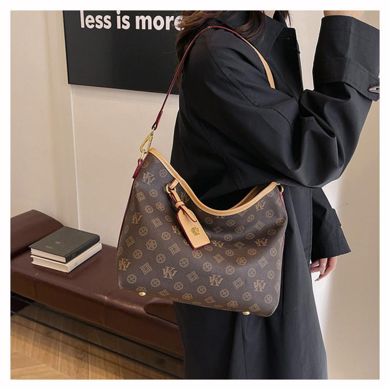 Mia Bag Shop High-end Fashion Large Capacity Tote Bag for Women 2025 New Vintage Print Commuter Shoulder Bag Crossbody Bag in PU Material for Daily Use 20 cm long, 20 cm wide, and 28 cm tall 20 cm long, 20 cm wide, and 28 cm tall