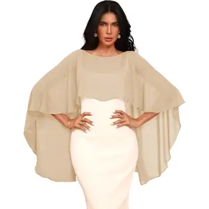 Chiffon Sheer Shawl Wraps Women's Girls Shrug for Evening Dress Wedding Cape Cover Up 1920s Shawl