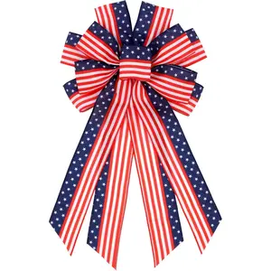 Patriotic Bow for Wreath, 20.87" Large Red White Blue Bow Wired Edge, Pre-Made Flag Bow for Front Door Memorial Veterans Independence Day (Patriotic Classic)fidget toys