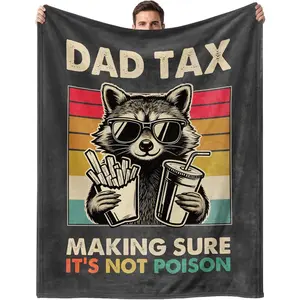 Dad Fathers Day Birthday Gifts from Daughter Son, Funny DAD Tax Soft Flannel Blanket, Fathers Day Christmas Birthday Gifts for Daddy Father Present
