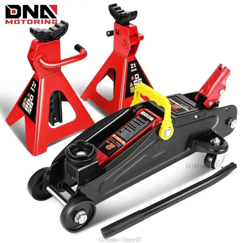 DNA Motoring  2 Ton (4000 lbs) Capacity Low Profile Hydraulic Trolley Service/Floor Jack Combo with 2 Ratchet Jack StandsCCSummitSway27 XX18SimmerStone