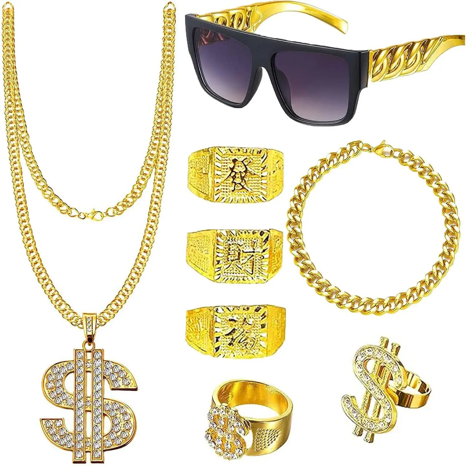 80s 90s Accessories Outfit   Chain  Hop Costume Accessories Disco Accessories Men Dollar Necklacering  Party
