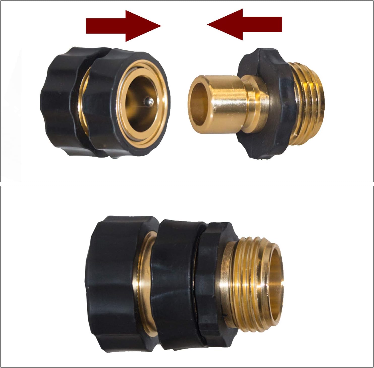 Garden Hose Quick Connector, 3/4 Inch Male and Female Garden Hose Fitting Quick Connector