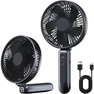 Handheld Fan 10000mAh Portable Fan  Operated with 35H Max Run Time, 6.5 Inch Wide  Personal Fan with LCD Power Display, Mini Cooling Fan with Wrist Lanyard for Travel Office Outdoor