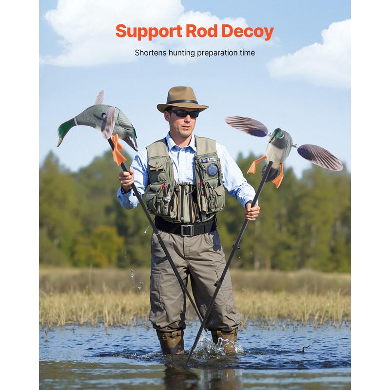 VEVOR Spinning Wing Motion Duck Decoys, Outdoor Teal Decoys for Hunting, Floating Duck for Pool, Pond, and Lake, Realistic Plastic Duck Hunting Decoy, Garden Yard Decoration, Easy to Carry, 1-Pack