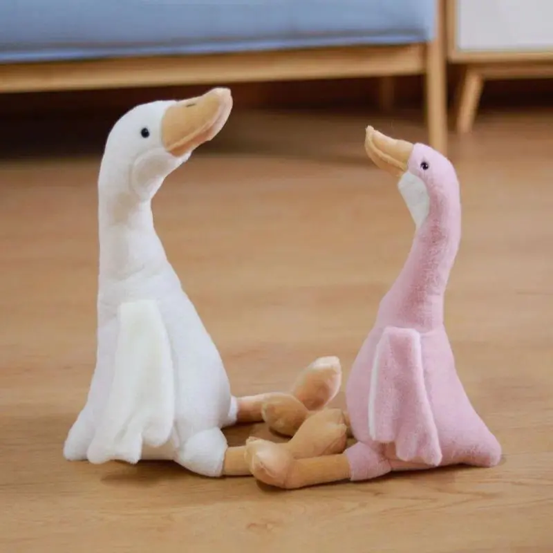 Kawaii Soft Look White Goose Plush - Cute Swans Cartoon Doll, No Extra Bulk Sleeping Pillow, Stress Relief Gift for Girlfriend (Toys & Hobbies Classic Novelty Stress Relief Item)