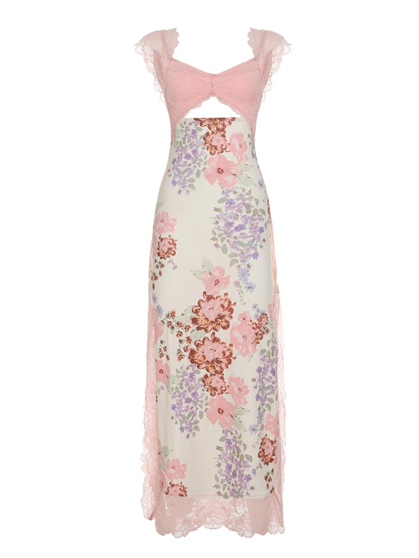 Women's Floral Patchwork Print Lace Trim Dress, Summer Clothes Women, Casual Wear, Casual Boho Soft, Bohemian Boho Chic Elegance Fashion Long Dress for Beach Holiday Vacation, Ladies Dress for Summer Women's Floral Patchwork Print Lace Trim Dress, Summer Clothes Women, Casual Wear, Casual Boho Soft, Bohemian Boho Chic Elegance Fashion Long Dress for Beach Holiday Vacation, Ladies Dress for Summer