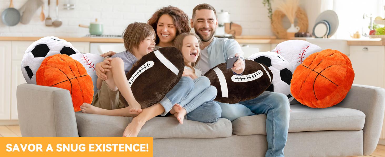 Volleyball Pillow, 2 Pcs Volleyball Plush Pillow Soft Sports Throw Pillows, Round Volleyball Pillows Couch, Bedroom & Sports Room 15.8"