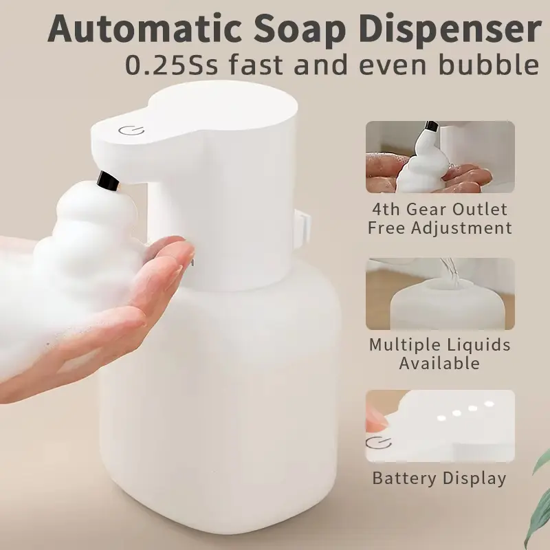 New Wall Mounted Automatic Soap Dispenser Foam Smart Hand Washing Machine 550ml Liquid Rechargeable Bathroom Induction Sensor homedecor